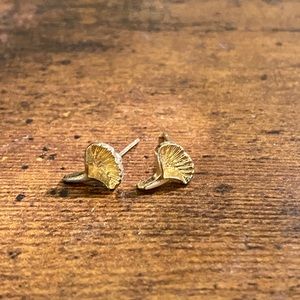 Ginkgo leaf stud earrings